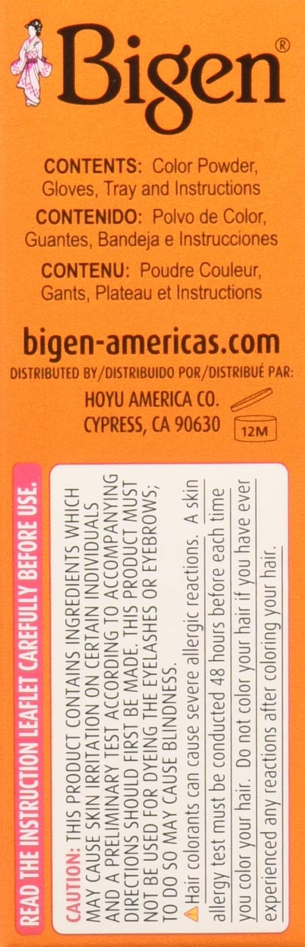 Bigen final shade 59 Oriental Black demonstrating natural, even color result