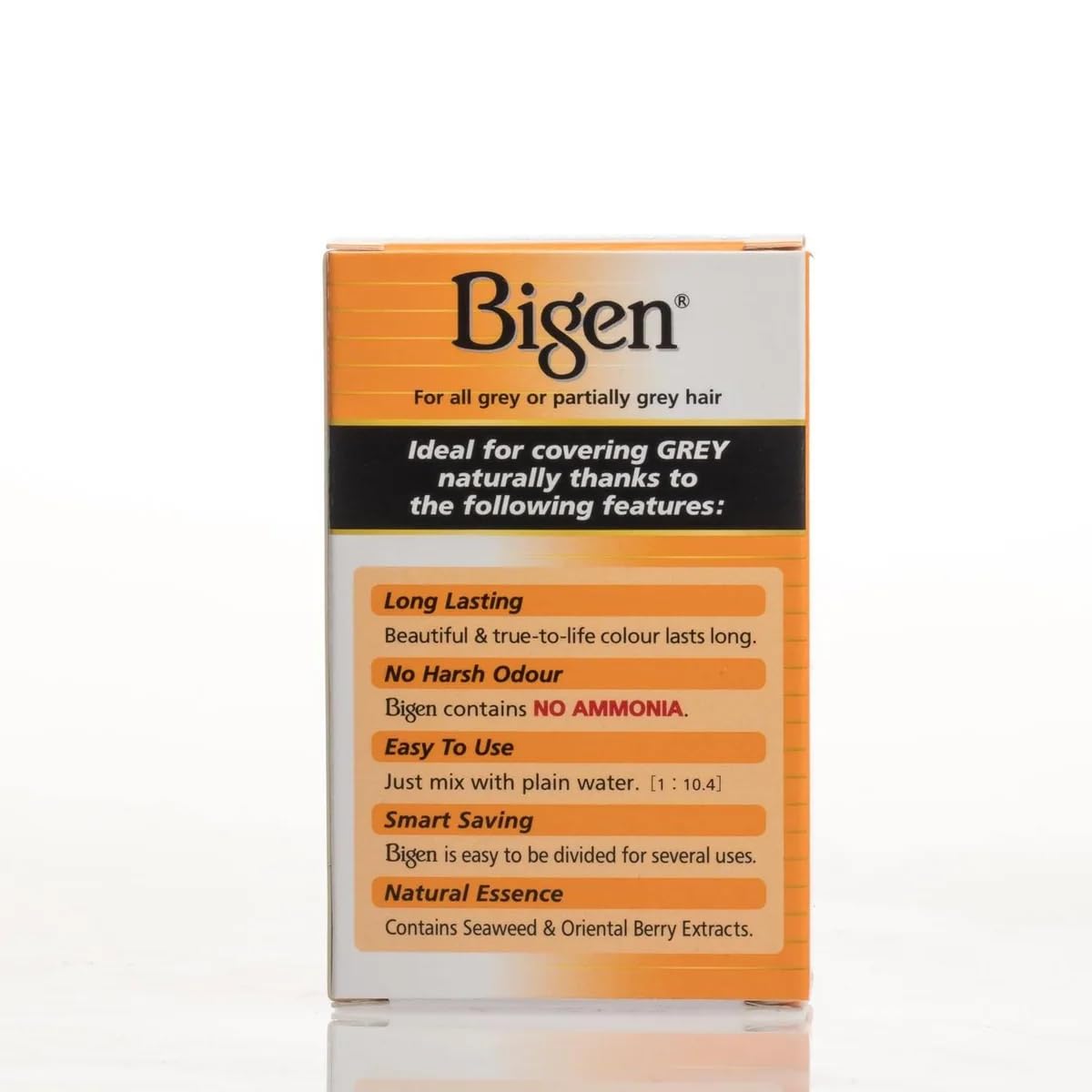 Bigen box packaging illustrating pack of six for value and coverage