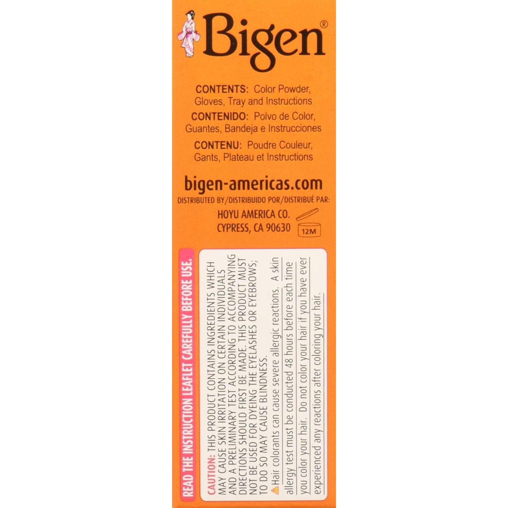 Bigen powder hair color 58 black brown foam mix demonstrates smooth, even coverage.