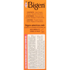 Bigen powder hair color 58 black brown foam mix demonstrates smooth, even coverage.