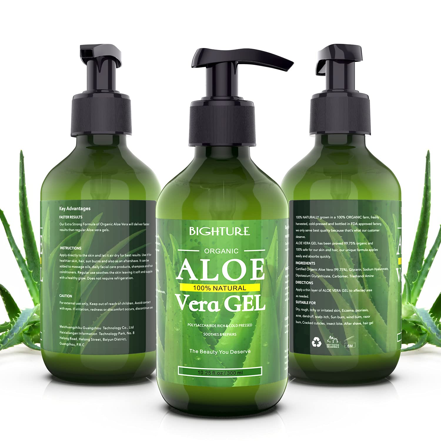BIGHTURE Aloe Vera Gel supports smoother hair and reduced dandruff appearance.