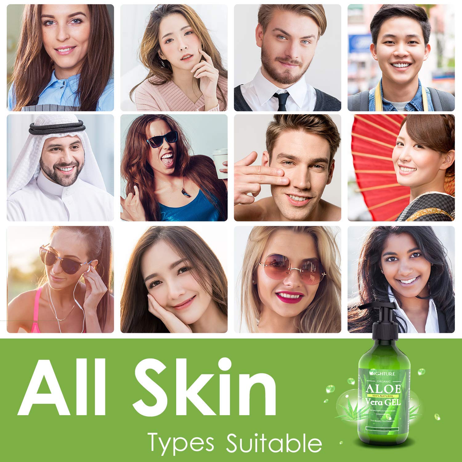 BIGHTURE Aloe Vera Gel for hair care adds moisture and gentle shine.