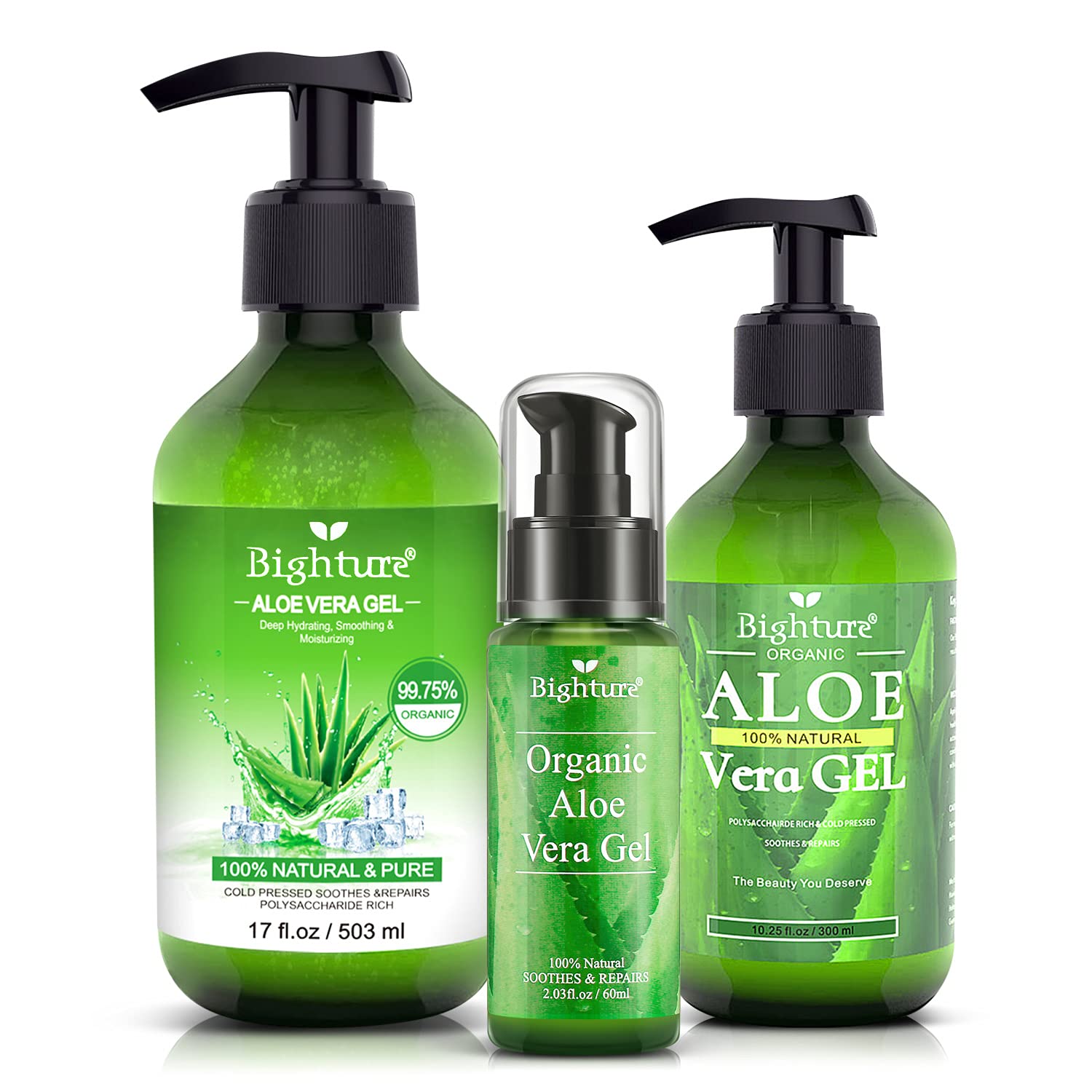 BIGHTURE Aloe Vera Gel on scalp to ease itch and dryness.
