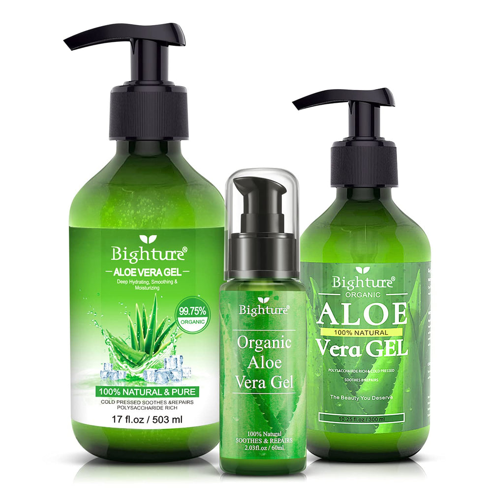BIGHTURE Aloe Vera Gel on scalp to ease itch and dryness.
