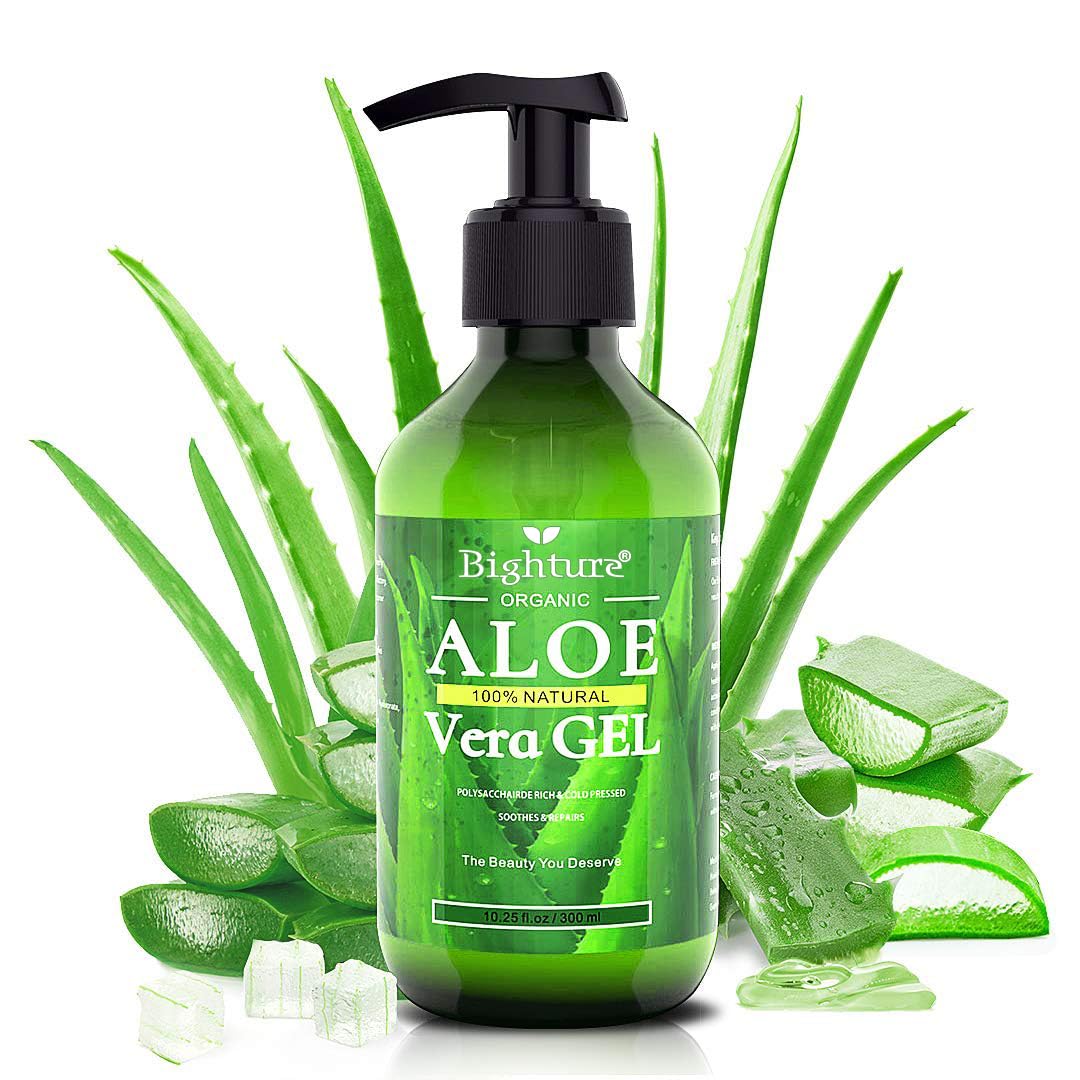 BIGHTURE Aloe Vera Gel for year-round skincare and hair care routine.