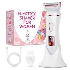 Bigorq electric shaver for women in rose gold, front view for easy daily grooming.
