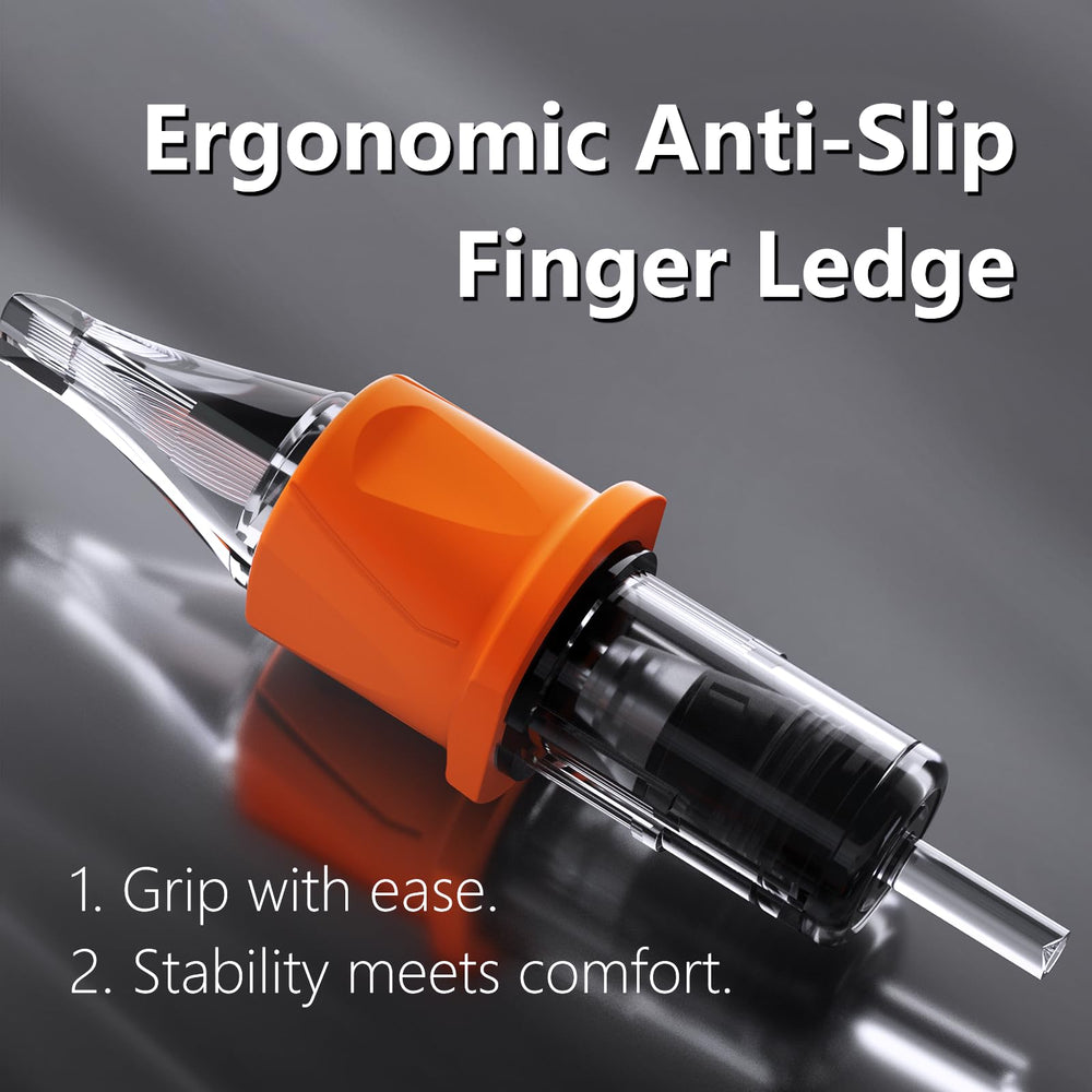 BIGWASP Energy tattoo cartridge transparent tip view helps monitor ink flow