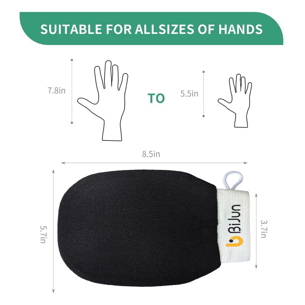 BiJun glove for self-tan prep shows even skin readying