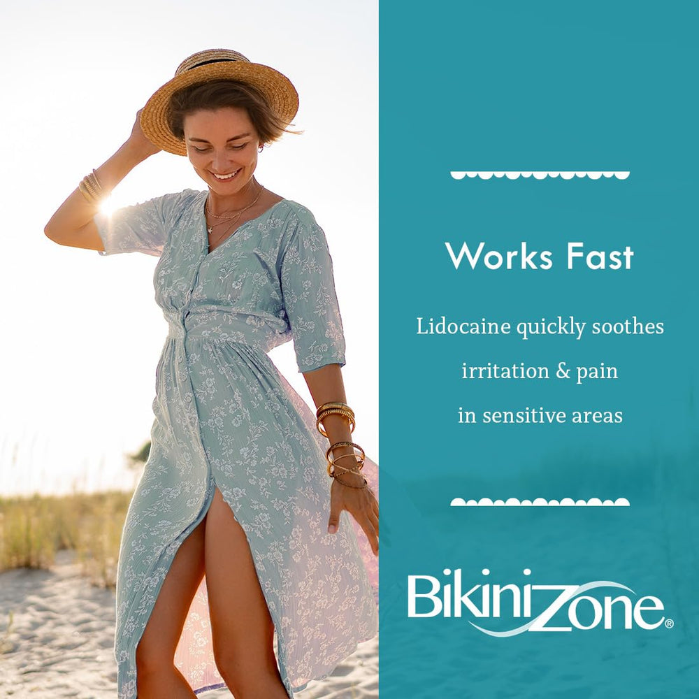 Bikini Zone versatile application on underarms and legs for razor burn relief.