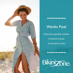 Bikini Zone versatile application on underarms and legs for razor burn relief.