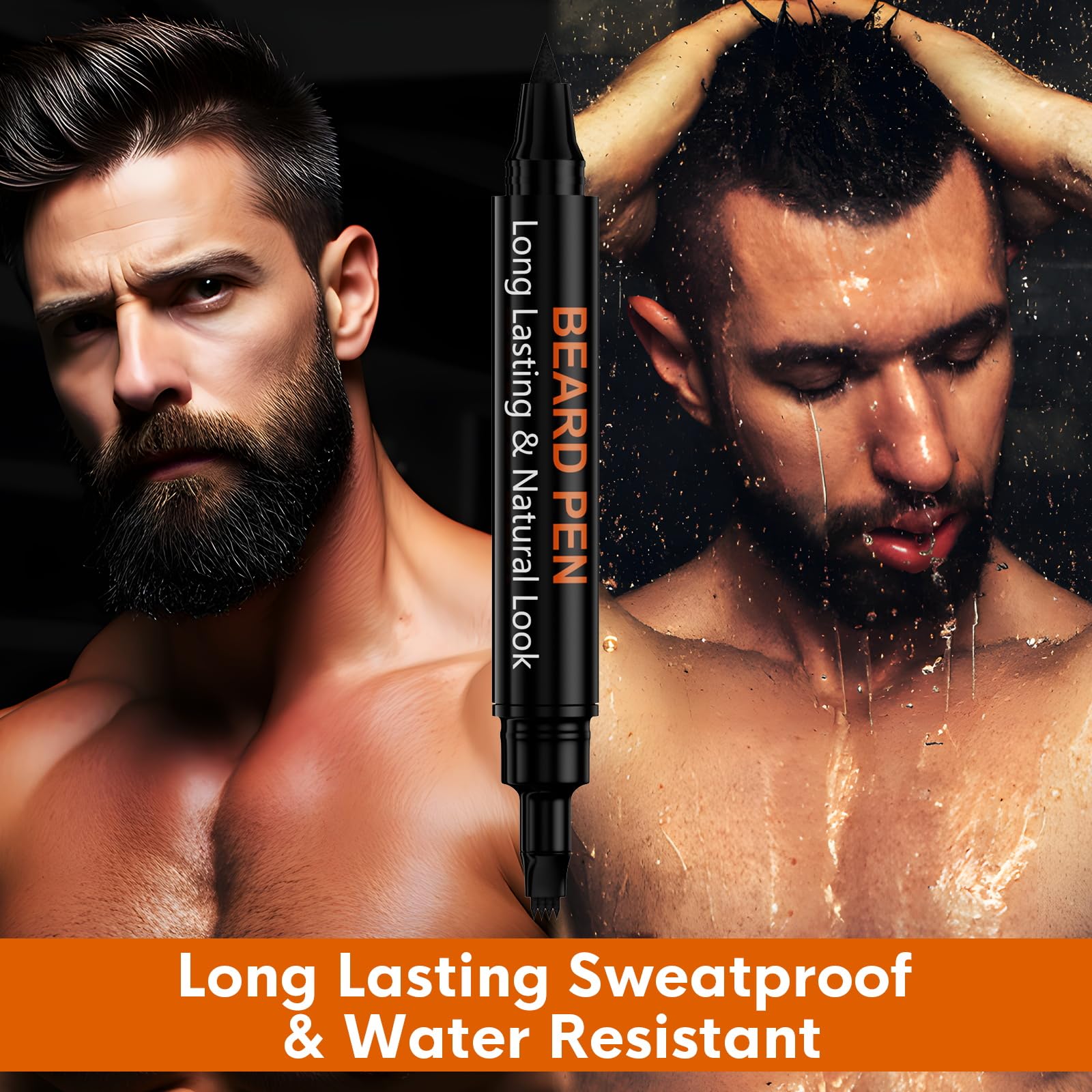 BIKTIC beard pen filler with 2-in-1 comb for grooming and styling.
