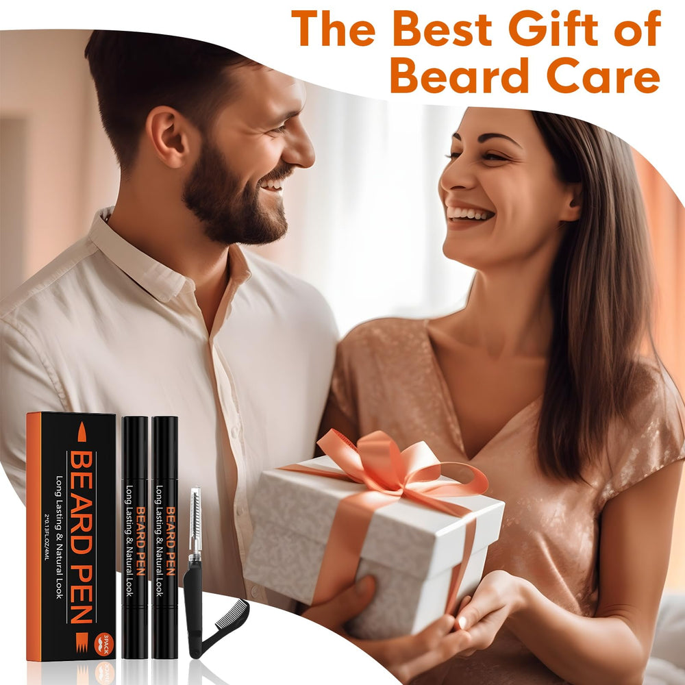 BIKTIC beard pen filler brown shade kit matches natural color.