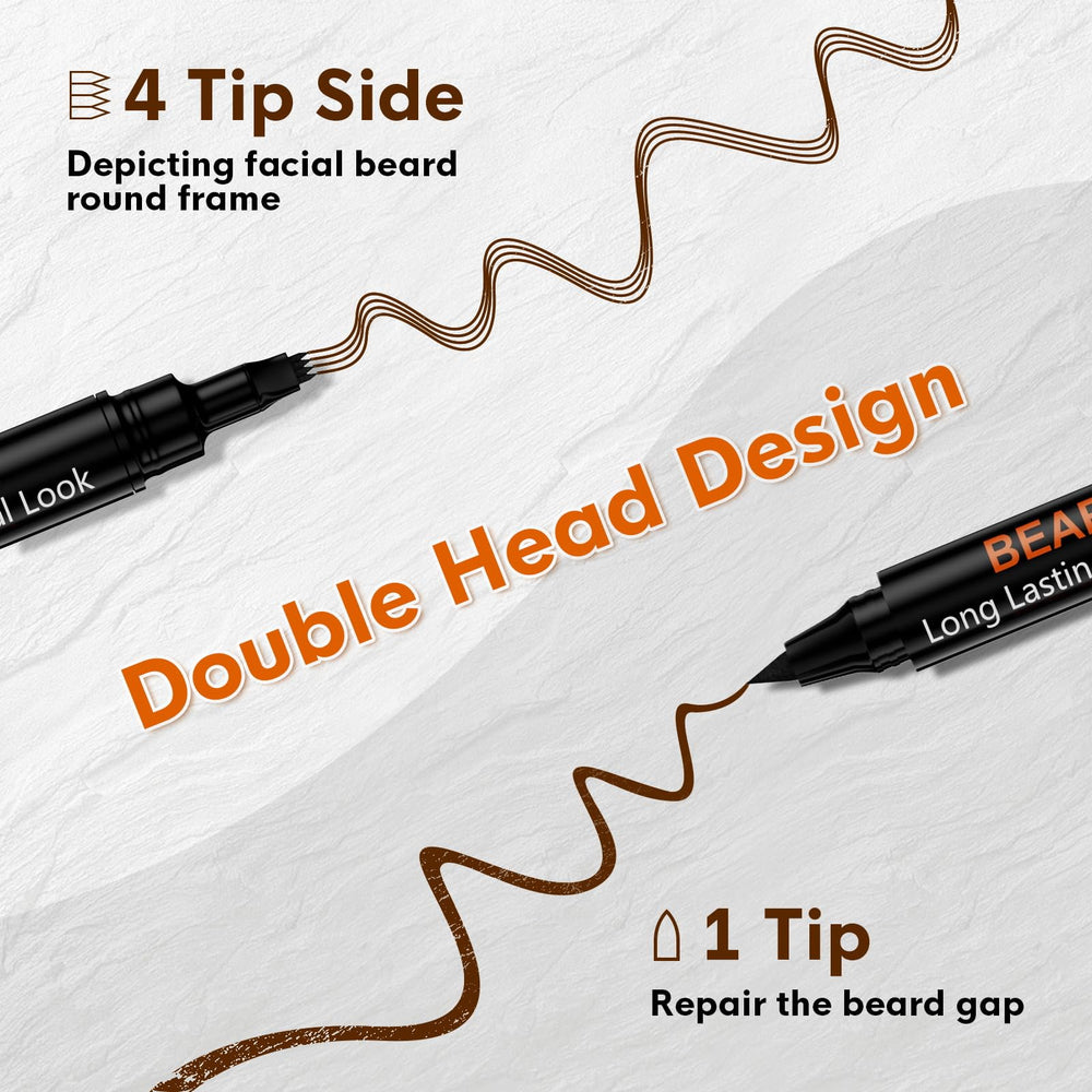 BIKTIC beard pen filler dual-tip close-up highlights precise outlining and blending.