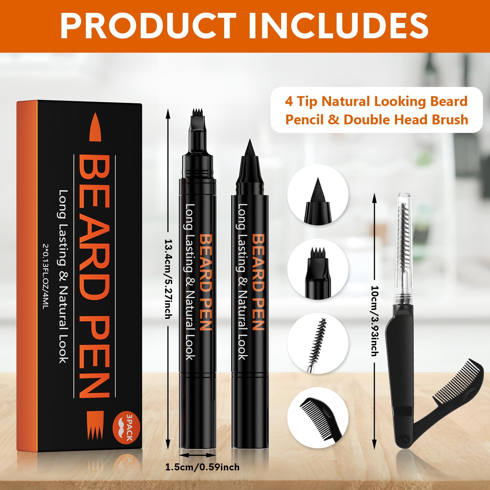 BIKTIC beard pen filler waterproof finish withstands rainy commutes.