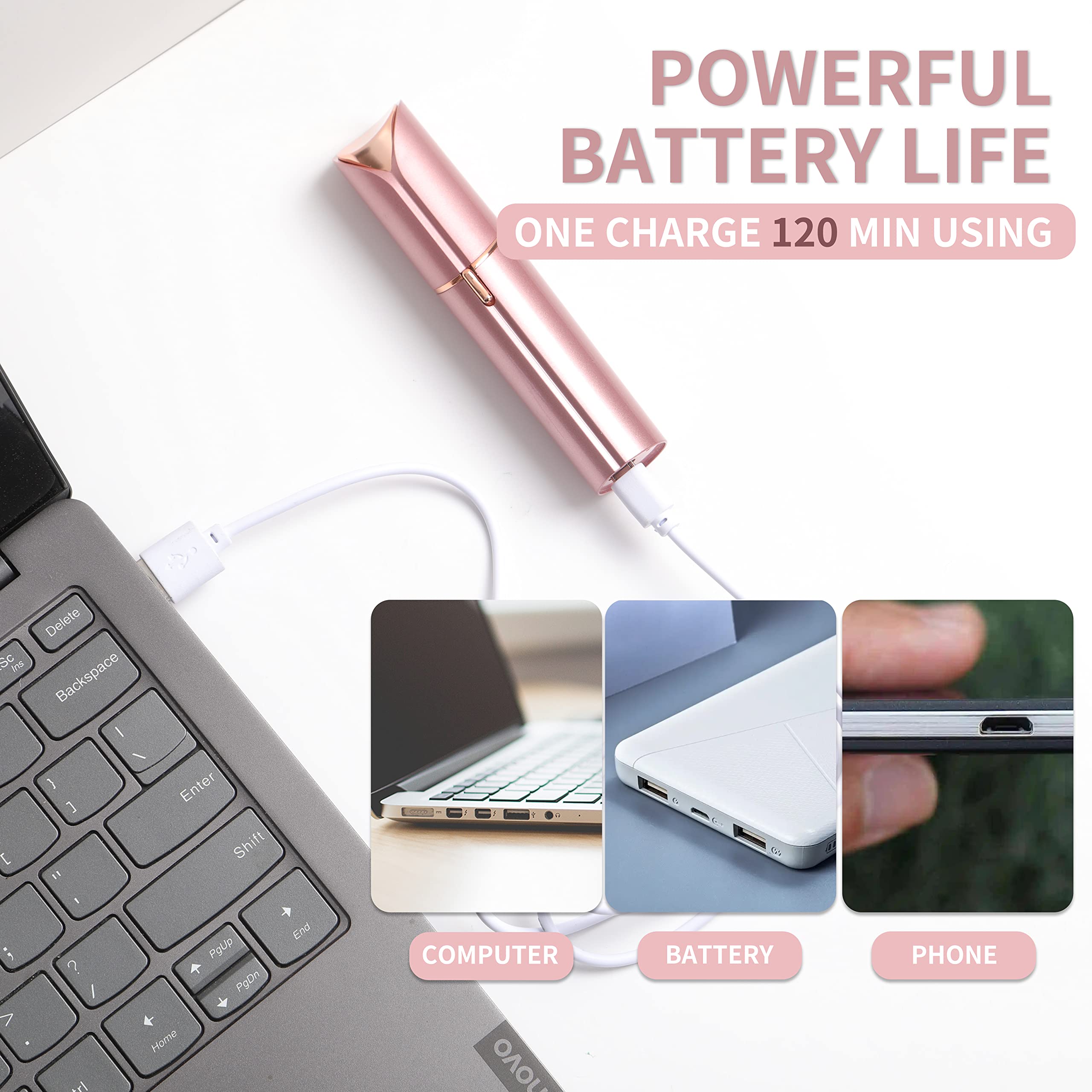 Bikurpia facial epilator with built-in LED light for visibility during grooming.