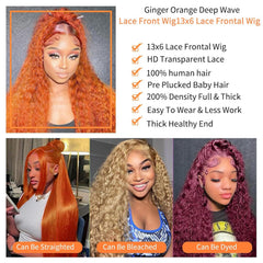 Bilisar ginger wig high-density texture close-up emphasizes 200 density fullness