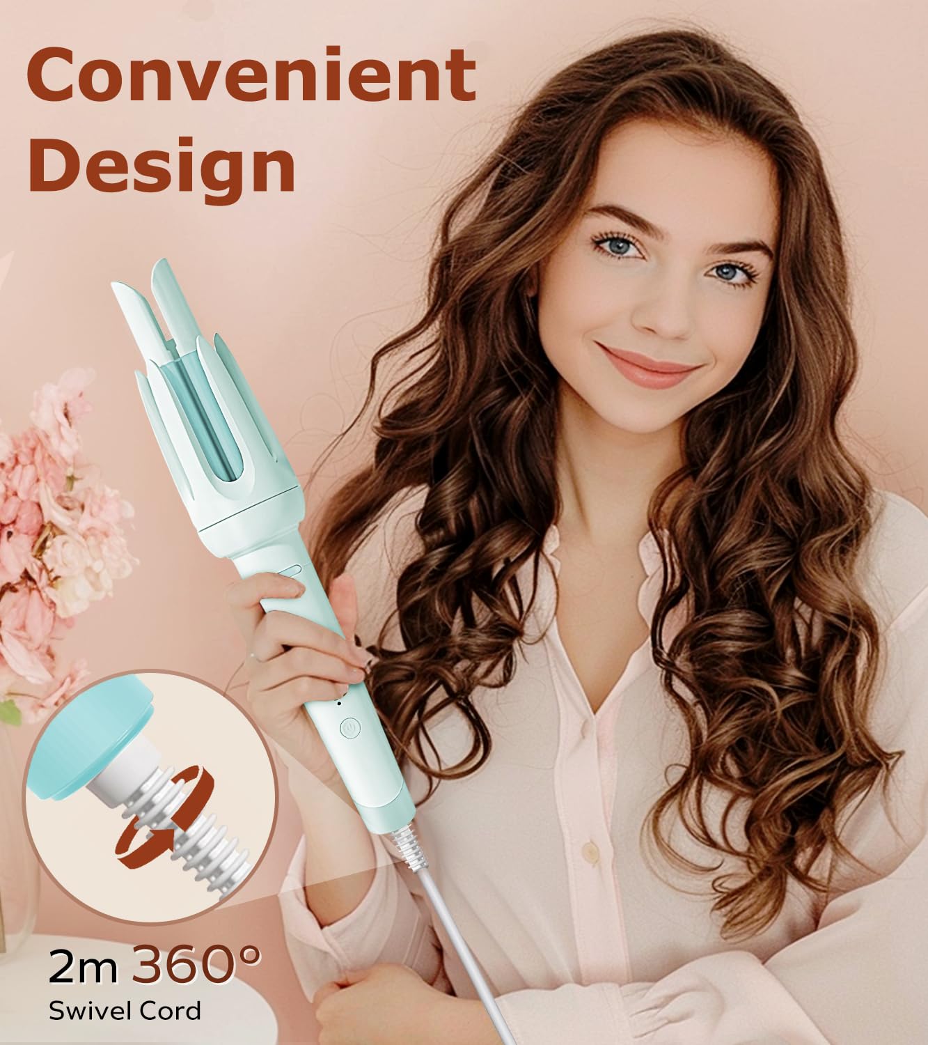 BILITOK Auto Hair Curler ceramic glaze seals moisture for shiny hair.