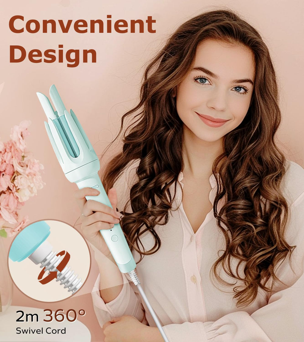 BILITOK Auto Hair Curler ceramic glaze seals moisture for shiny hair.