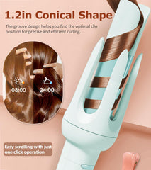 BILITOK Auto Hair Curler rotating wand enables left or right curling.