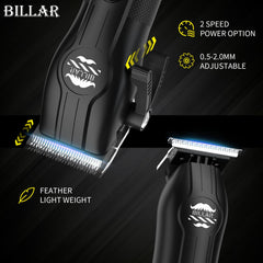 BILLAR Pro clippers side with length guide for clean fades and trims