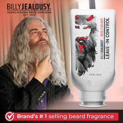 Billy Jealousy Devils Delight being massaged into dry beard for even distribution and soft shine