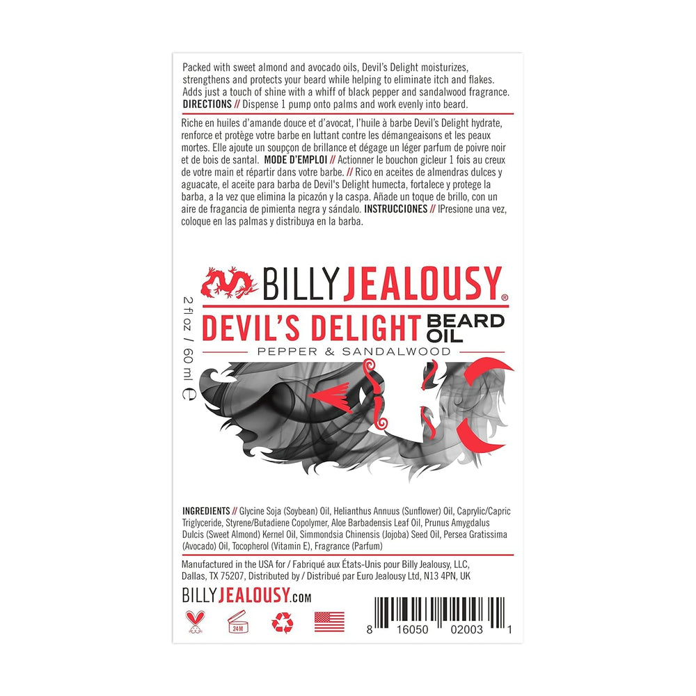 Billy Jealousy Devils Delight fragrance notes include black pepper and sandalwood
