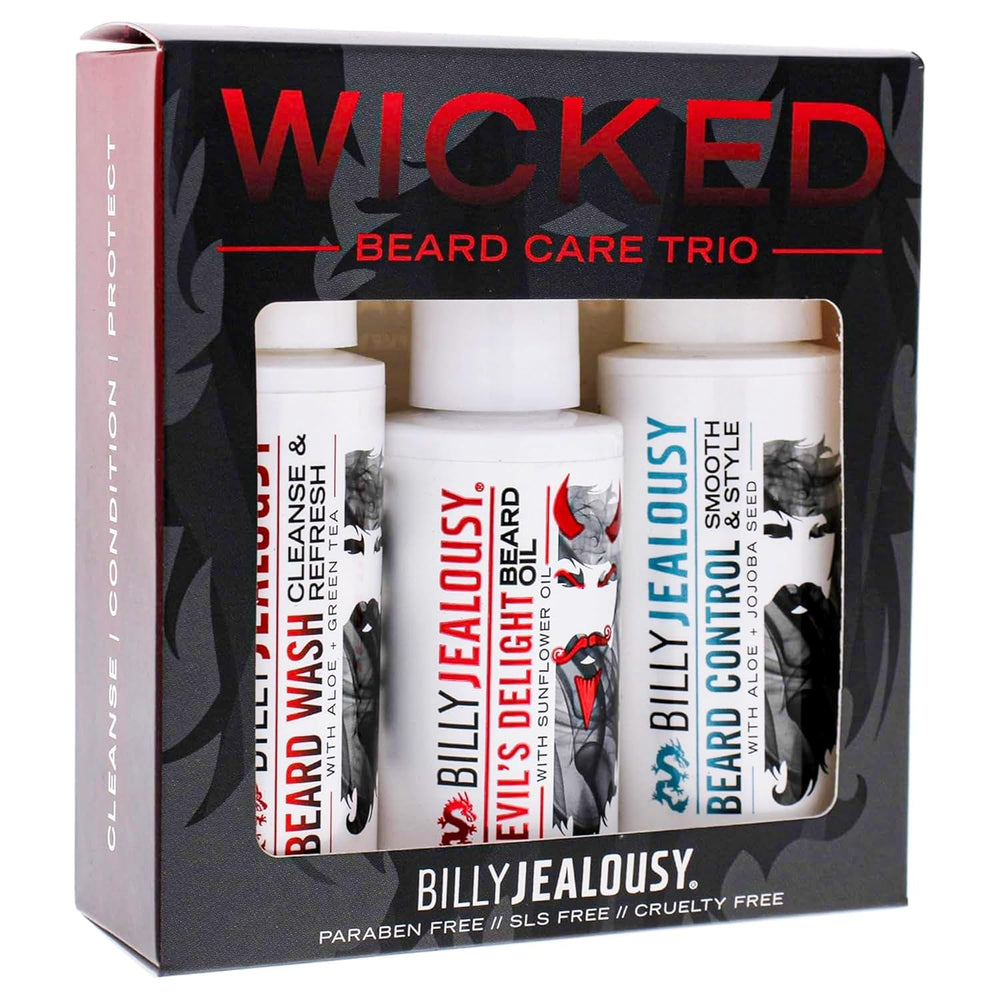 Billy Jealousy Devil’s Delight Beard Oil bottle highlights deep moisturization and subtle shine.