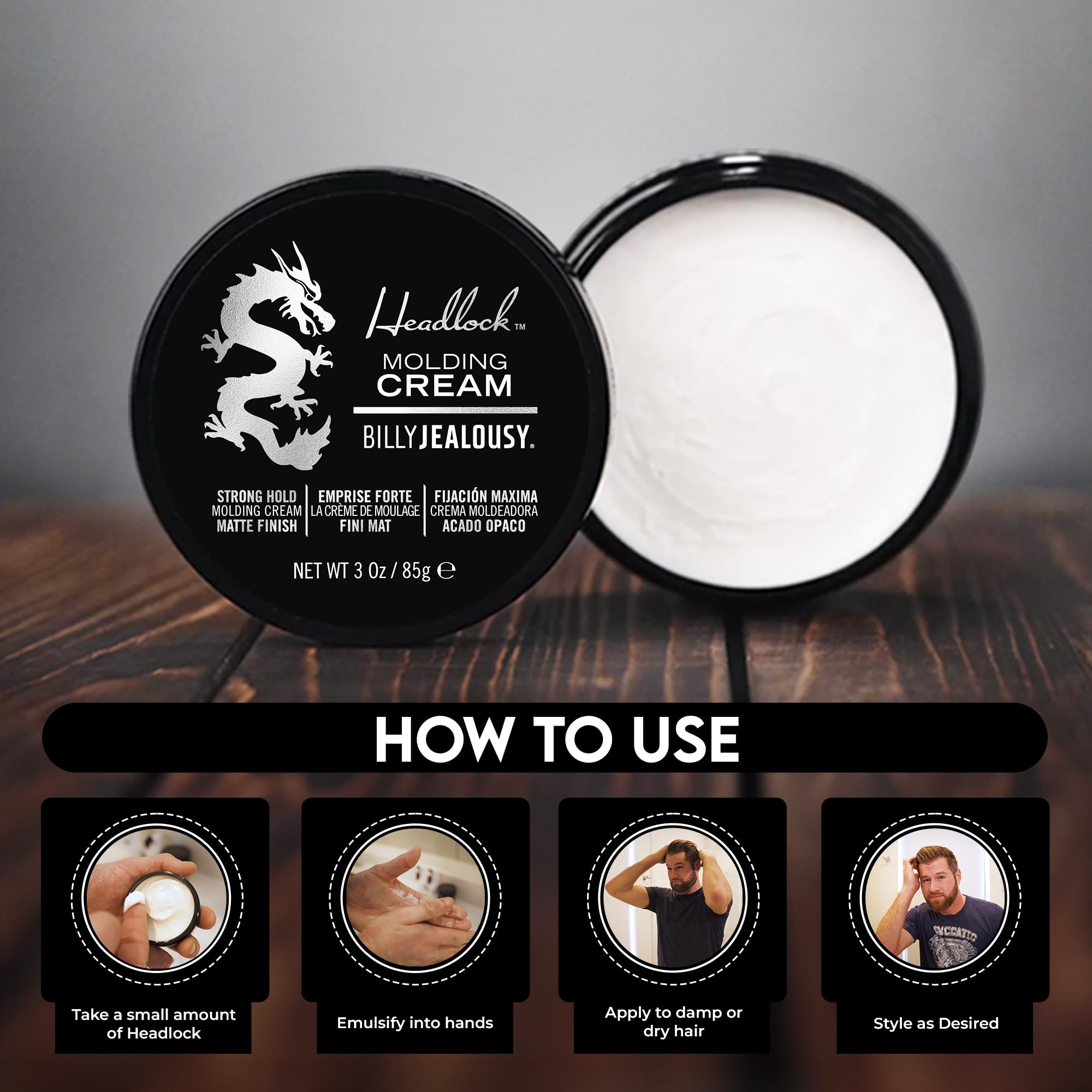 Billy Jealousy Headlock-styling-feel-matte-finish captures matte finish with touchable hold