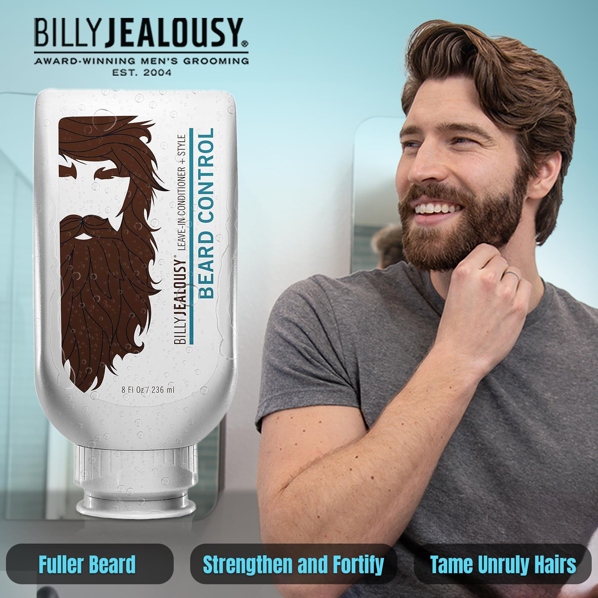 Aloe leaf juice visual from Billy Jealousy Original Beard Control nourishes hair.