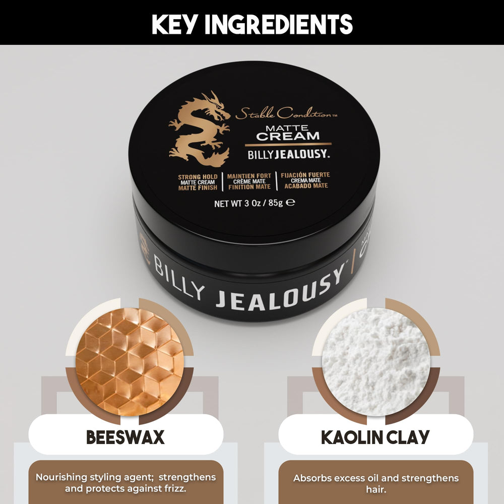 Billy Jealousy matte cream bottle dispensing for easy styling control