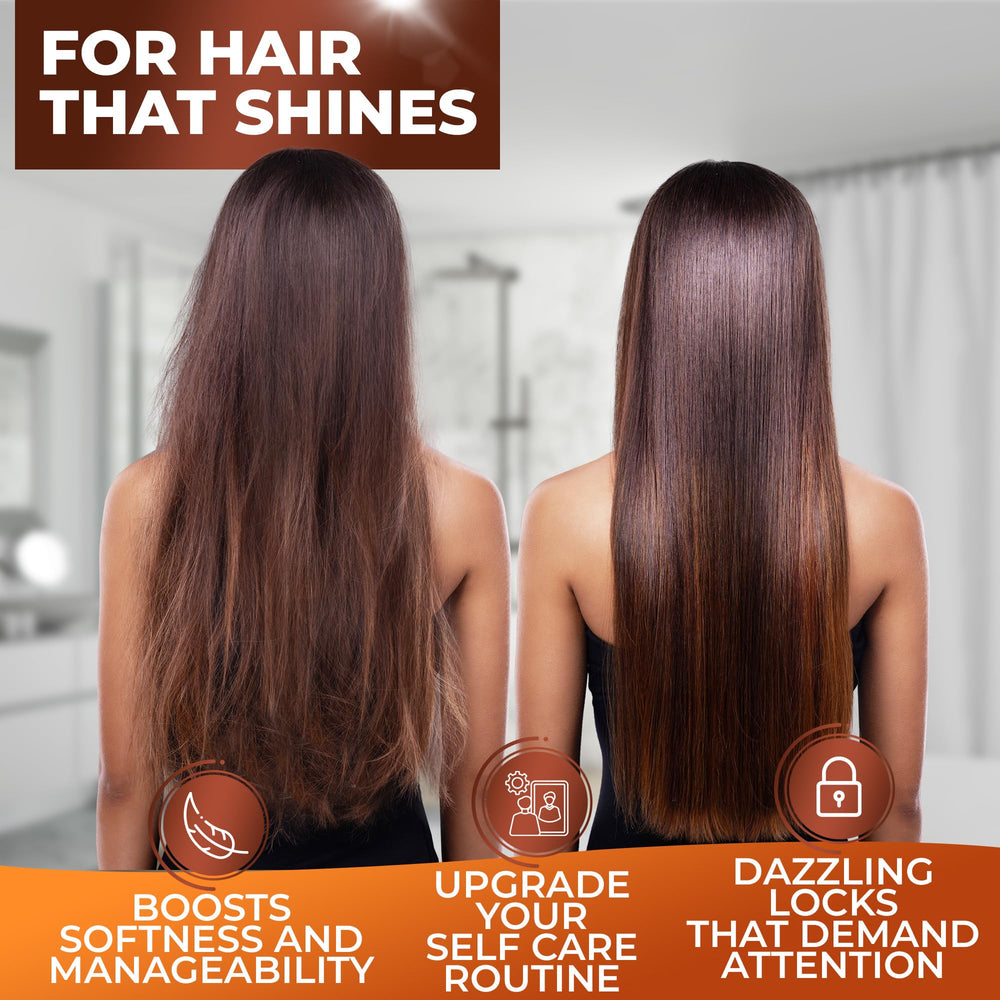 Bingo Hair Care anti-frizz shampoo closeup reveals smoother strands and fewer flyaways