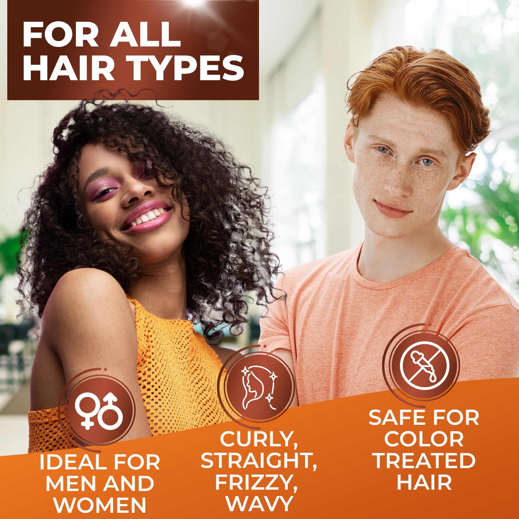 Bingo Hair Care curly frizzy hair texture shot implies easier manageability and definition