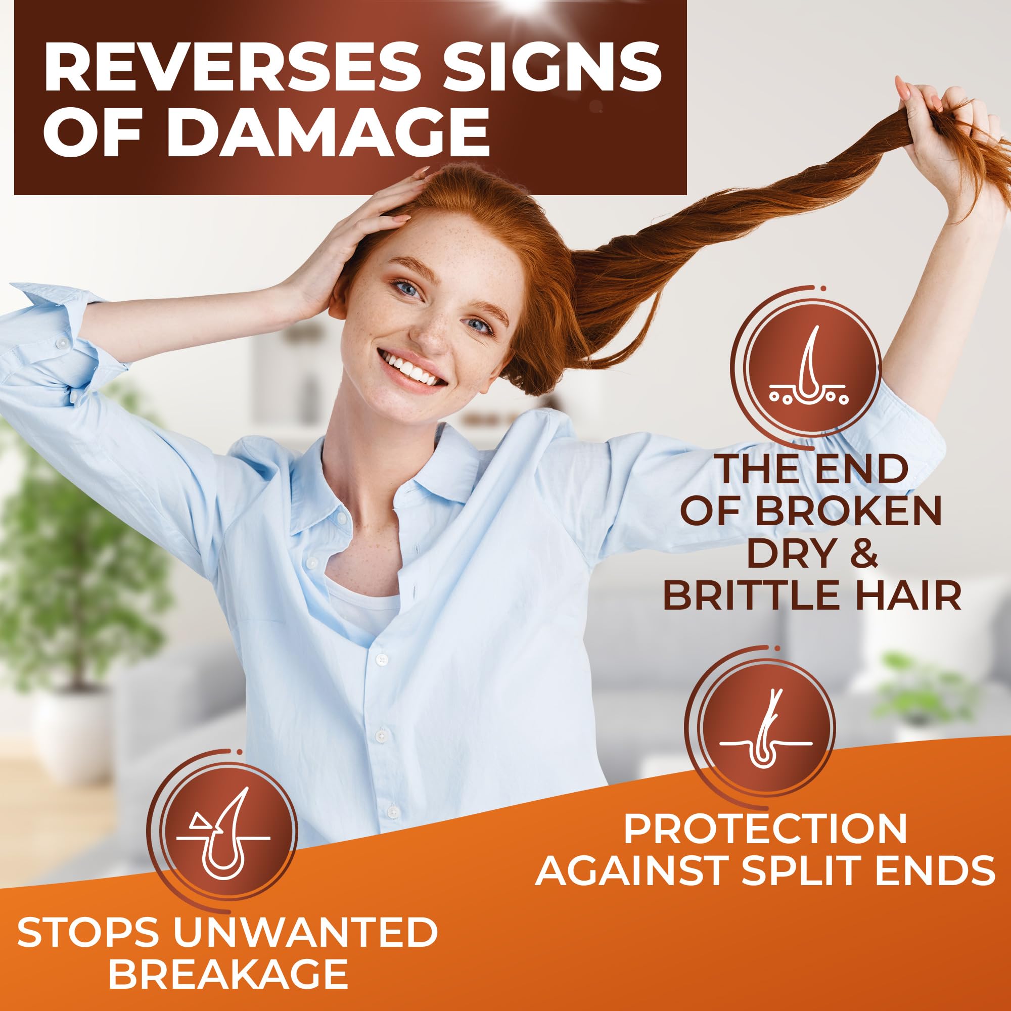 Bingo Hair Care damaged hair nourished-closeup suggesting deep hydration and repair.