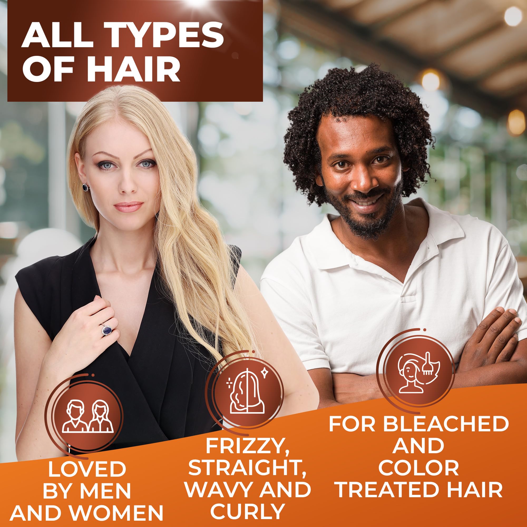 Bingo Hair Care Moroccan Argan Oil Conditioner hair strands close-up for color-treated curls.