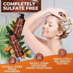 Bingo Hair Care sulfate-free label closeup emphasizing moisture retention.