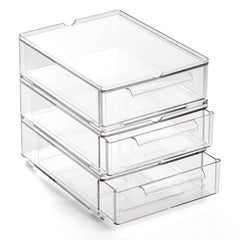 BINO clear drawer front view with built-in handles for easy access and organization.