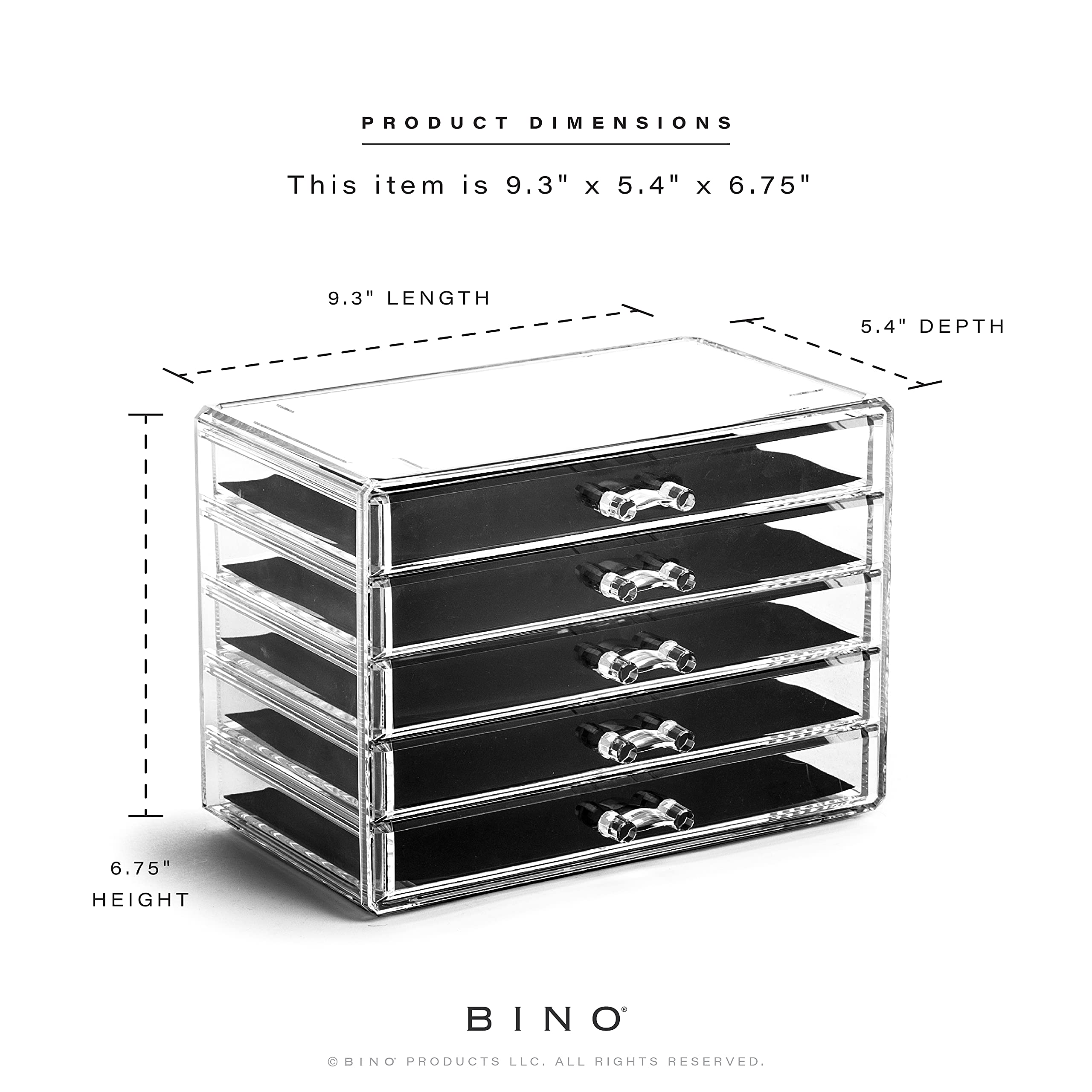BINO Manhattan Series interlocking stackable design enables customizable makeup storage