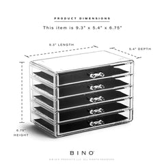 BINO Manhattan Series interlocking stackable design enables customizable makeup storage