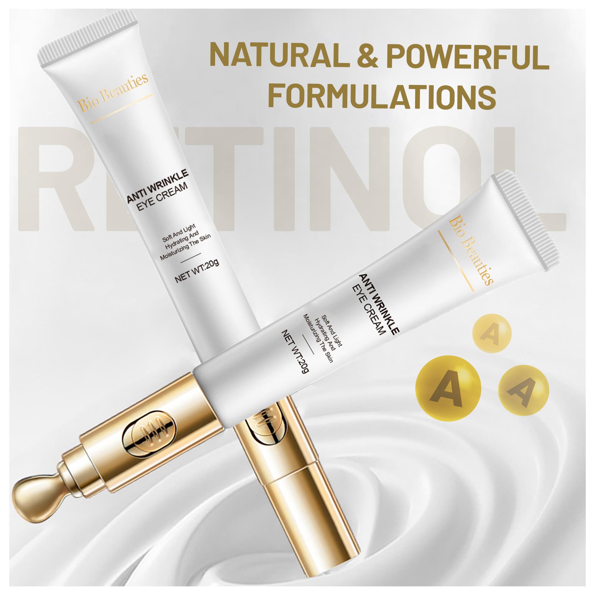 Bio Beauties eye-area hydration texture emphasizing deep moisture and smoothing appearance
