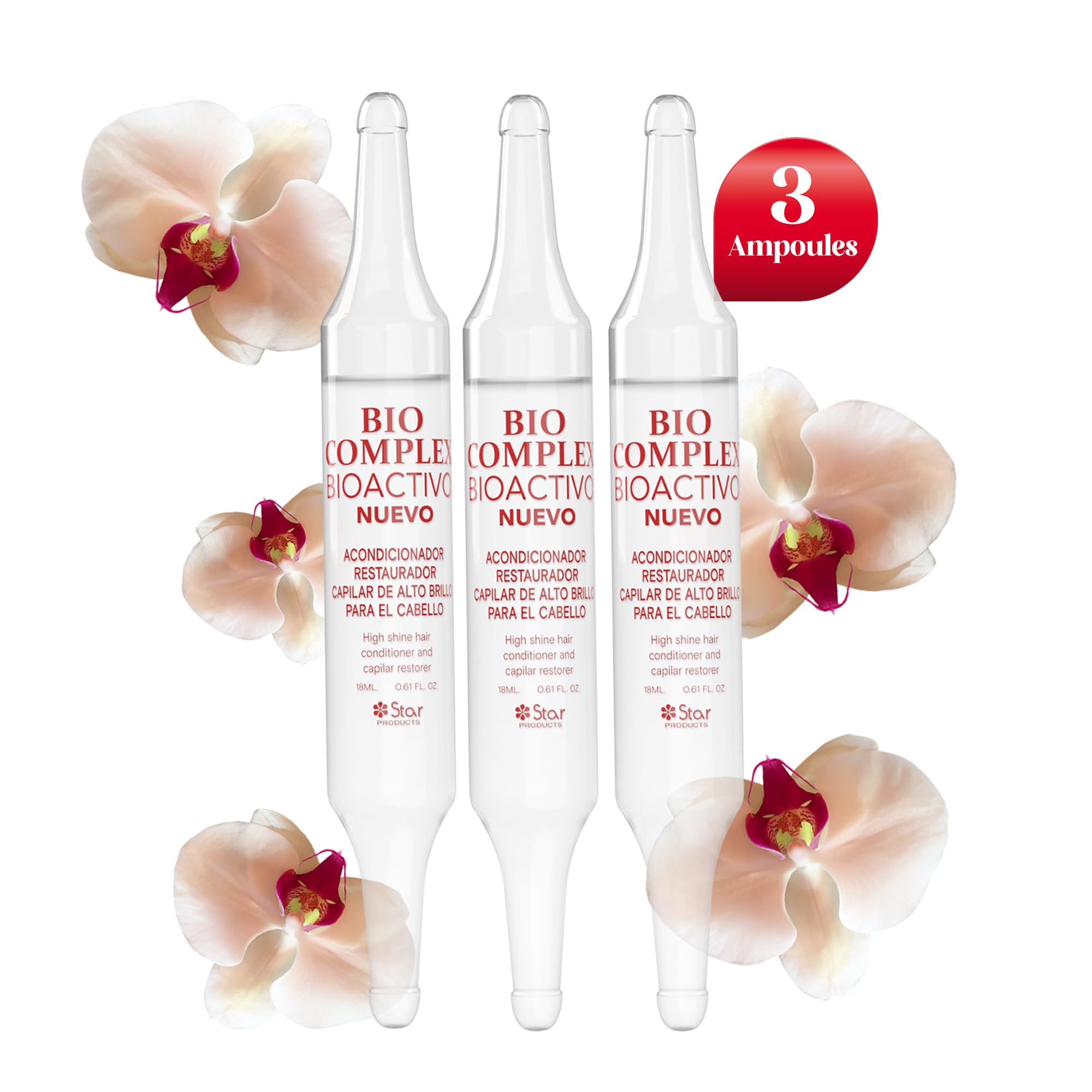 Bio Complex Bioactivo High Shine 3-pack shot highlights convenient at-home salon-like treatment.