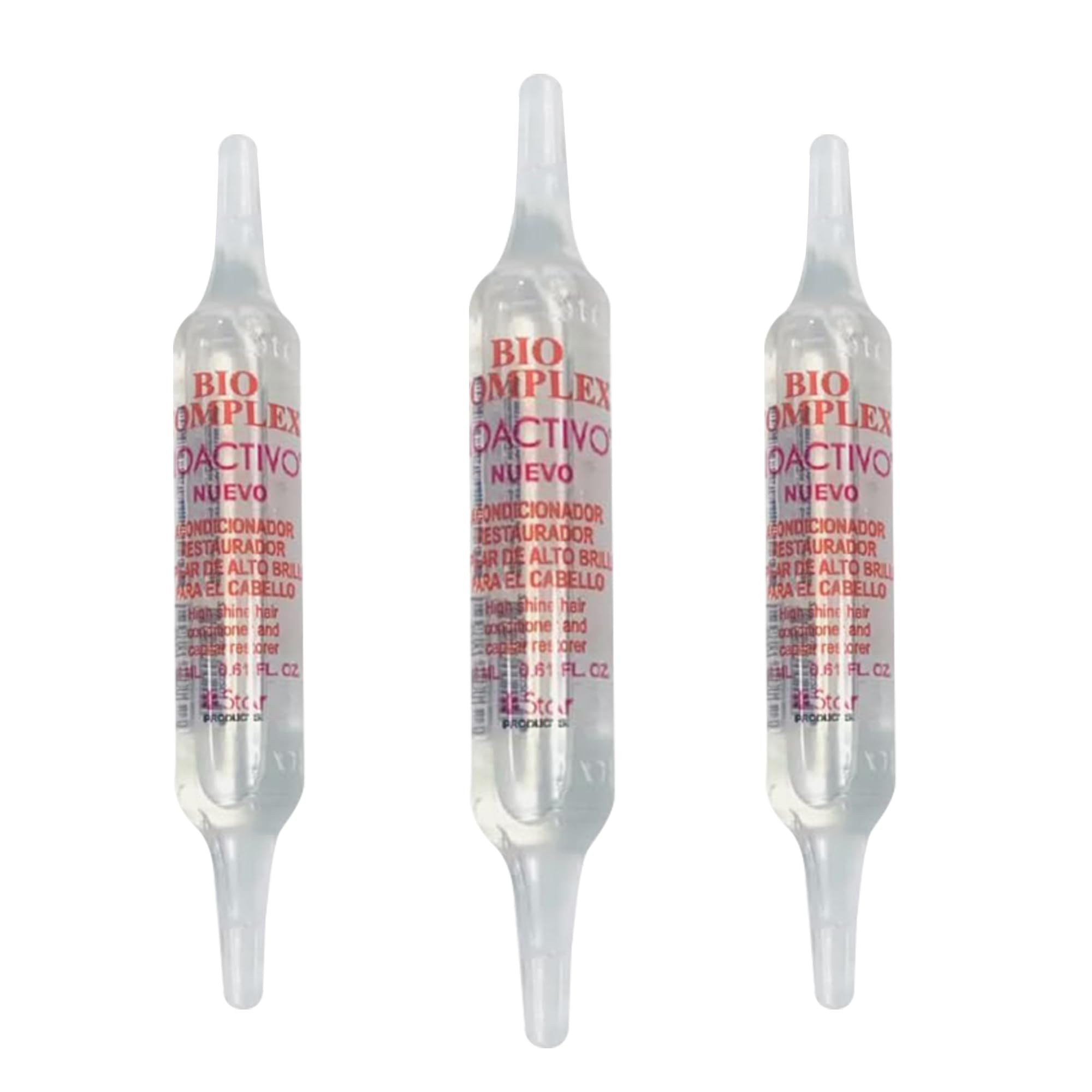 Bio Complex Bioactivo High Shine ampoule application demonstrates precise nourishment for all hair types.