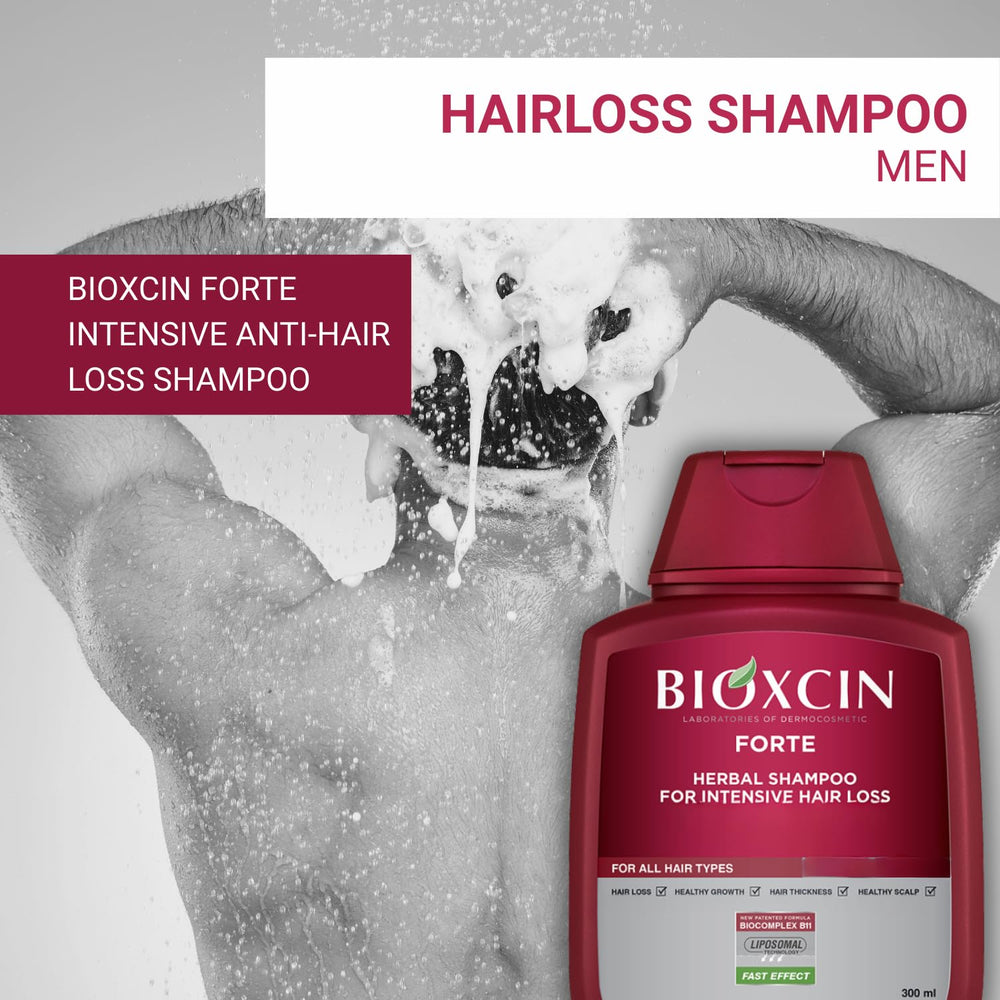 BIOXCIN herbal shampoo foam lather demonstrates daily-use, hypoallergenic formula for sensitive scalp comfort.
