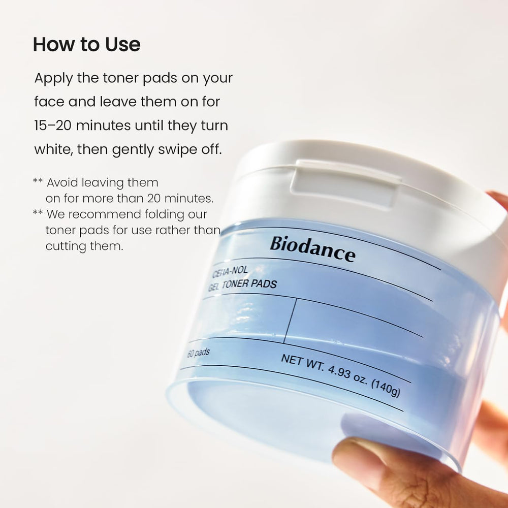 BIODANCE Cera-nol pad highlights hyaluronic acid layer.