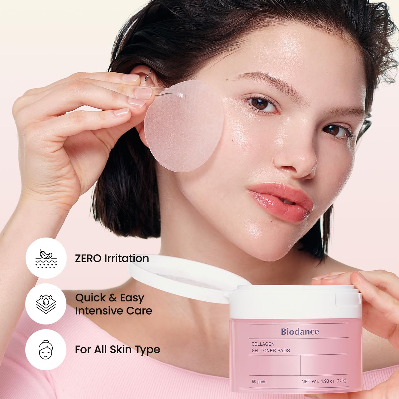 BIODANCE pads focusing on pores and elasticity in use