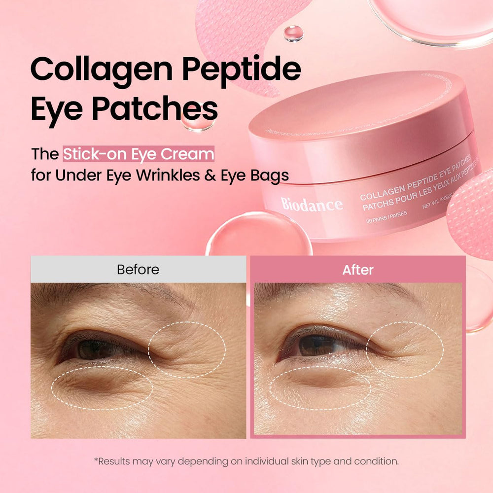 BIODANCE Collagen Peptide Patches apply-on-face close-up for multi-area care