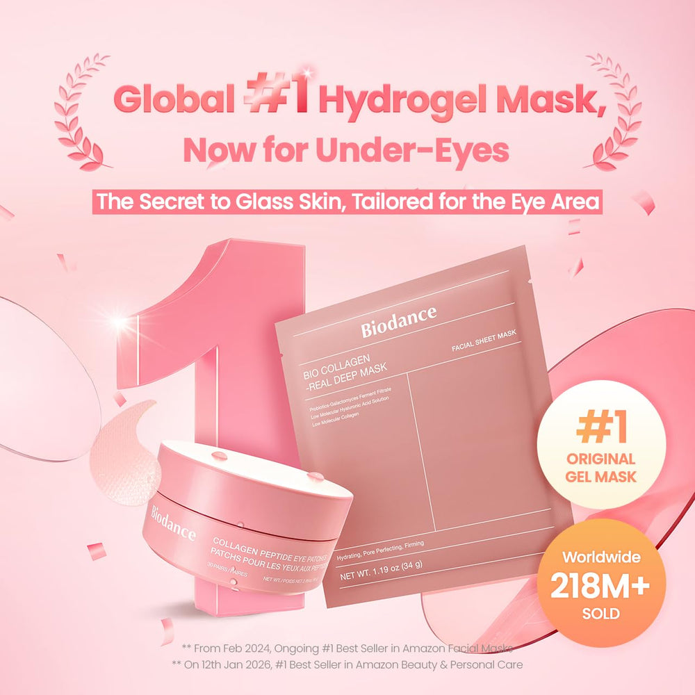 BIODANCE eye patches under-eye application close-up showing depuffing potential
