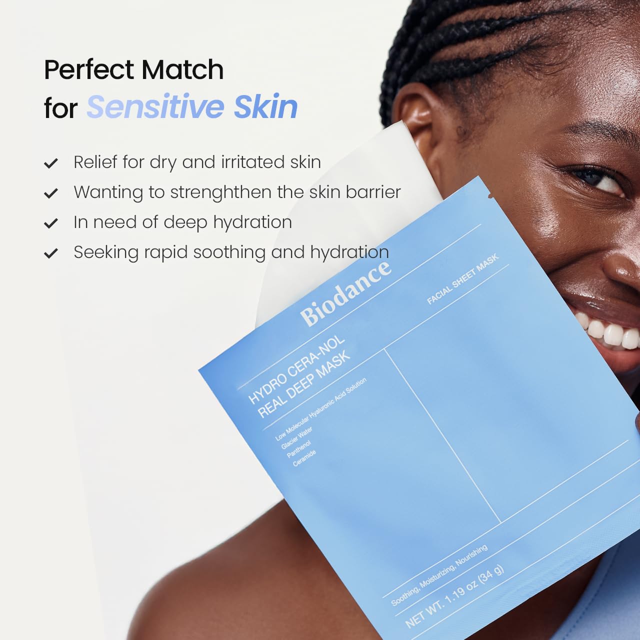 BIODANCE Hydro Cera-nol redness relief shows gentle calm
