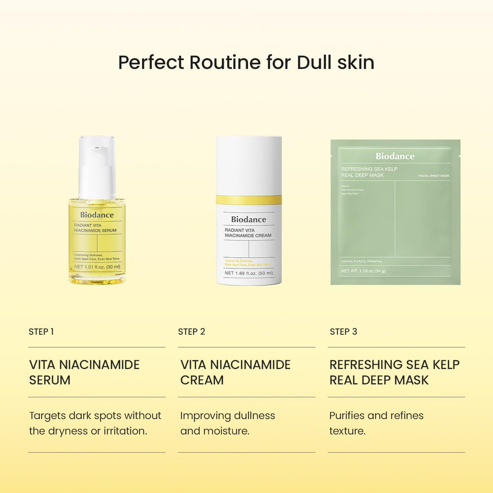 BIODANCE Radiant Vita Cream near towel and glass for self-care moment