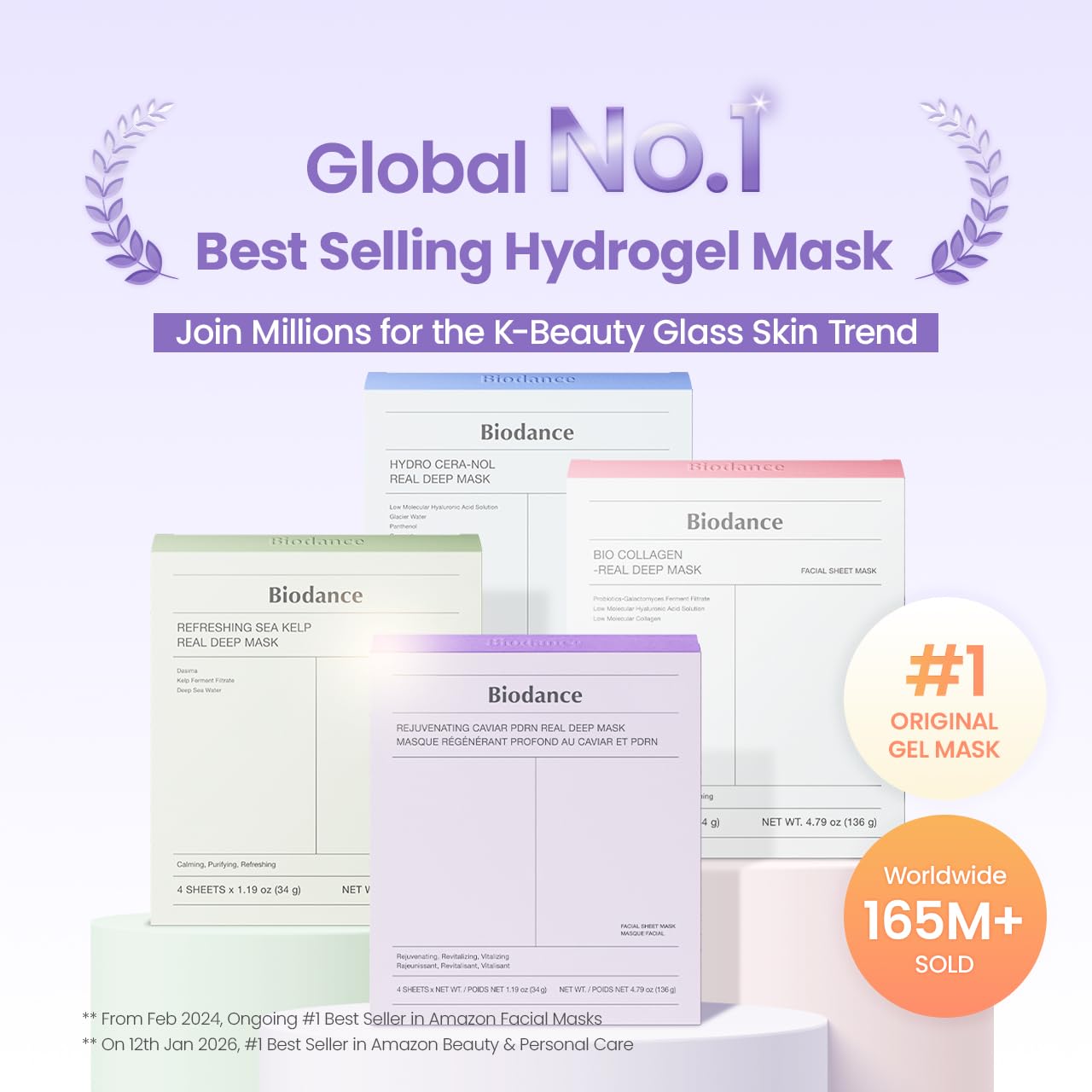 BIODANCE Rejuvenating Caviar PDRN mask close-up texture reveals hydrogel clarity for soothing care