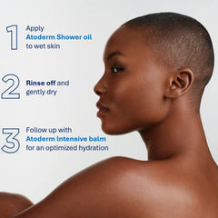 Bioderma pouring shower oil texture highlighting gentle, hydrating consistency